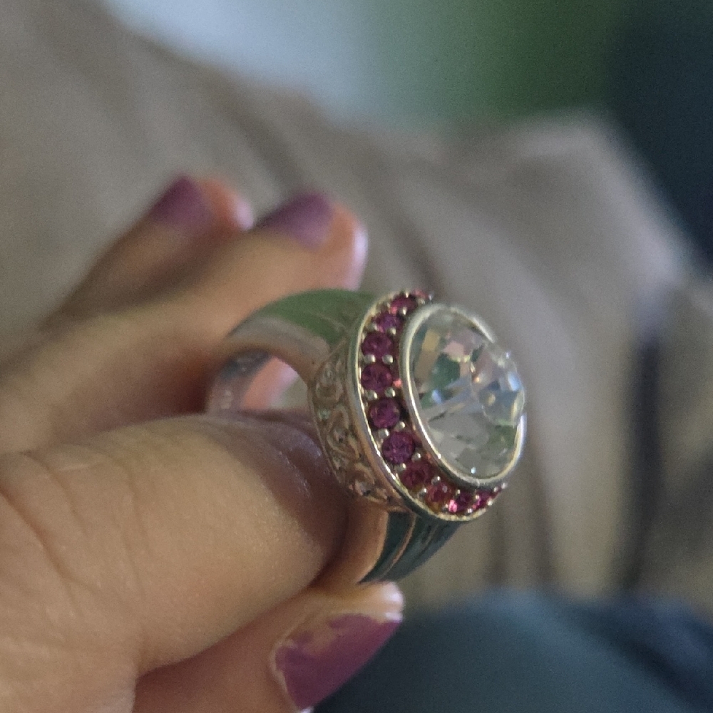 Brighton Silver and Pink Ring with Elegant Design